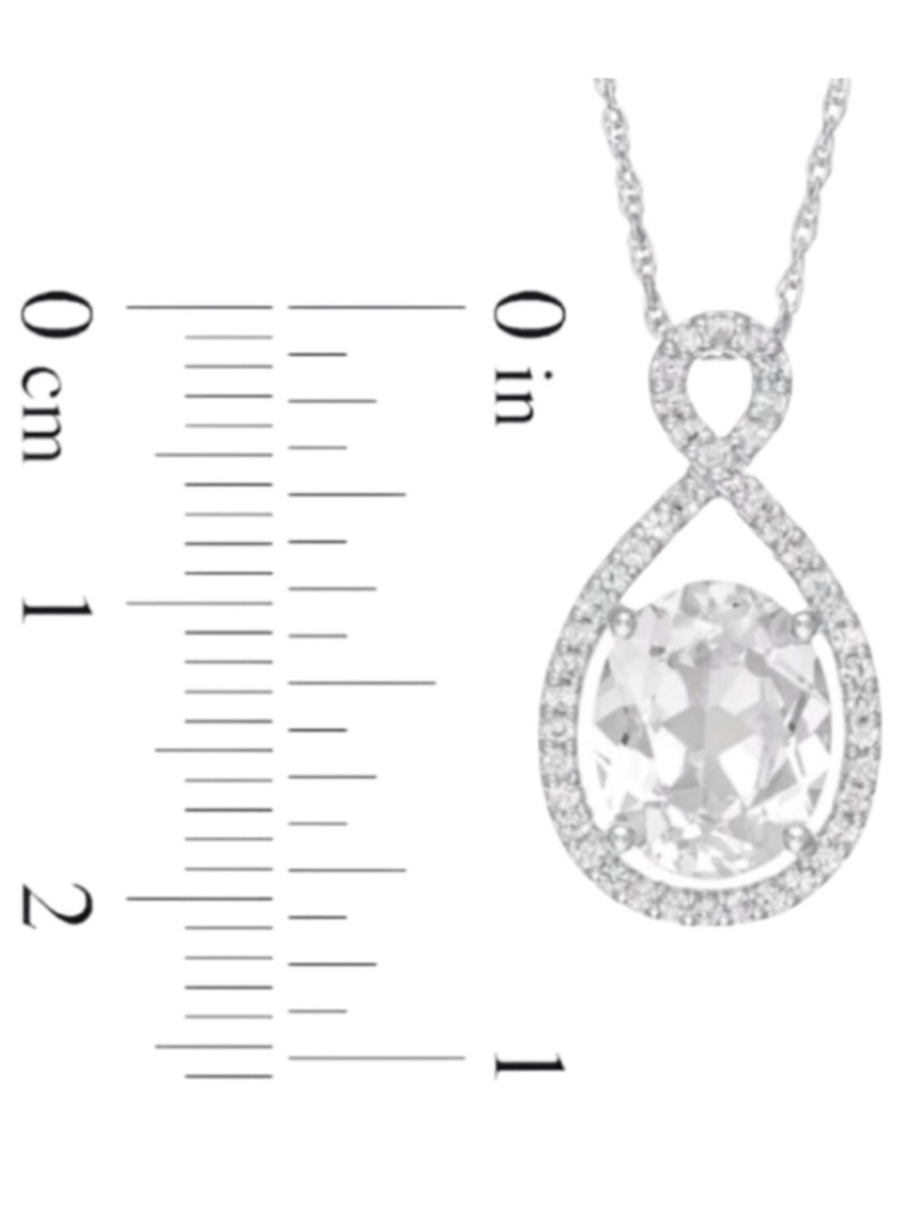 Zales Sterling Silver Lab Created Sapphire Asymmetric Infinity Necklace (NWT) - Picture 2 of 10